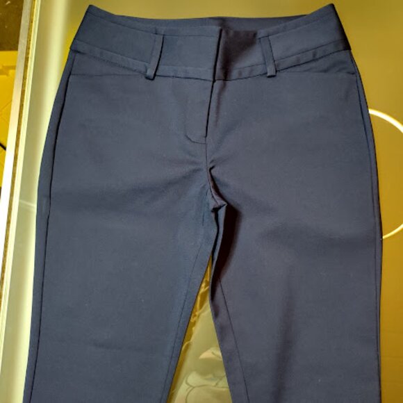 DONNA KARAN High Rise Straight Leg Stretch Dress Pants Cotton Blend Structured 4 - Picture 3 of 13